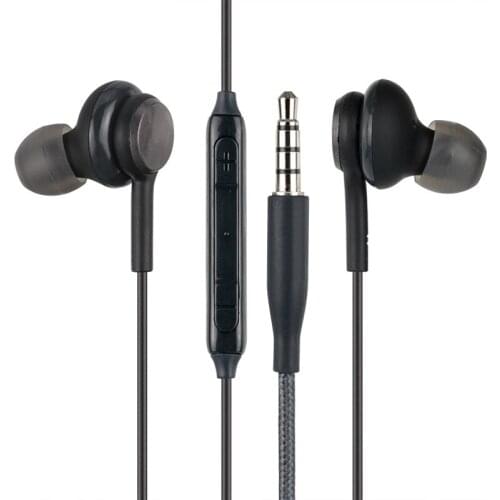 Black IG955 3.5mm In-ear with Microphone Wire Headset for Samsung Galaxy S8 S9 300pcs/lot