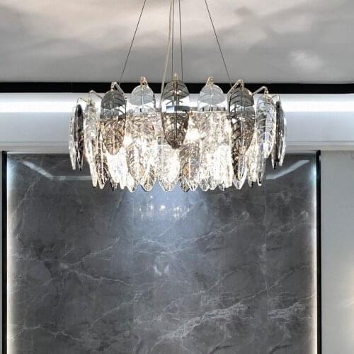 Living Room Luxury K9 Crystal Led Pendant Light Led Luminarias Lustre Gold Metal Pendant Lamp Luxury Modern Hanging Lamp Fixture