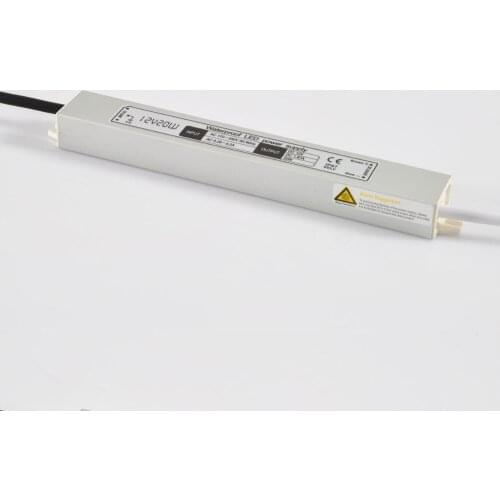 12V/20W waterproof switch mode Power Supply;IP67 rated;AC170-240V/AC90-130V input;DC12V output
