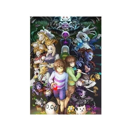 Lot style Choose Anime Undertale Sans Frisk Flowey Chara Art print Silk poster Home Wall Decor