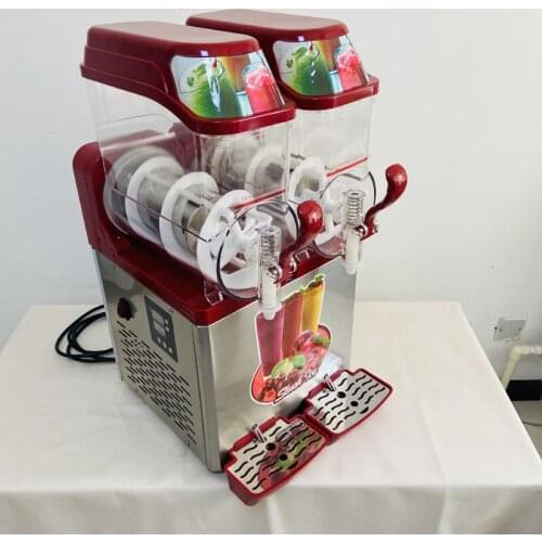 Double tank slush machine 24L Ice cream maker 800W Snow melting machine Commercial Smoothies granita machine Ice slusher