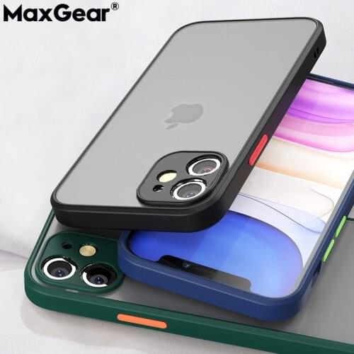 Luxury Matte Transparent Phone Case For iPhone 12 11 Pro Max Mini XS XR X 6 6S 7 8 Plus SE 2020 Shockproof Silicone Bumper Cover