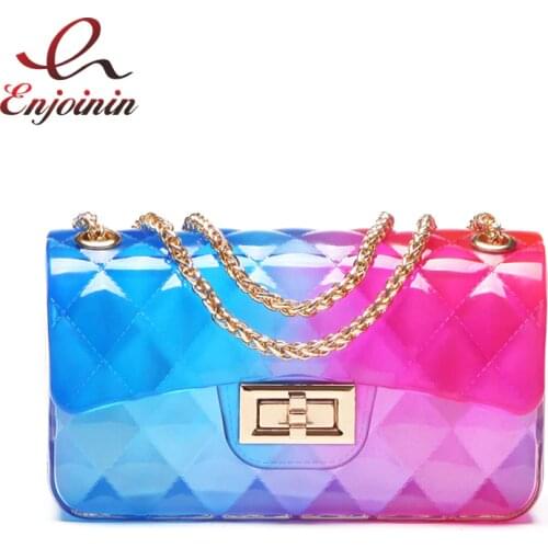 Fashion Transparent Jelly PVC Crossbody Bag for Women Shoulder Bag Gradient Candy Color Lady Shoulder Bag Designer Bag