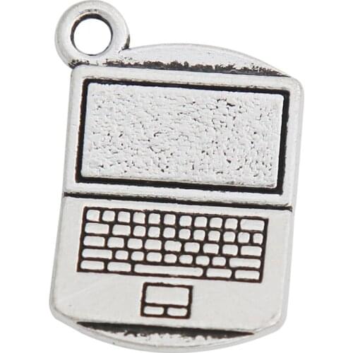 RAINXTAR Fashion Alloy Vintage Computer Charms Laptop Charms Wholesale 14*25mm 20pcs AAC422