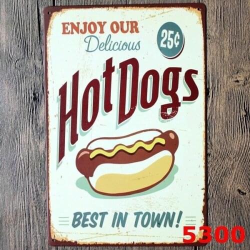 Enjoy our Hotdogs Tin sign Best in Town Home Decor Bar Wall Cafe Hanging signs