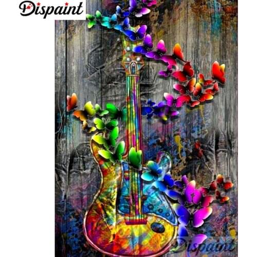 Dispaint Full Square/Round Drill 5D DIY Diamond Painting "Butterfly violin" Embroidery Cross Stitch 3D Home Decor A10898