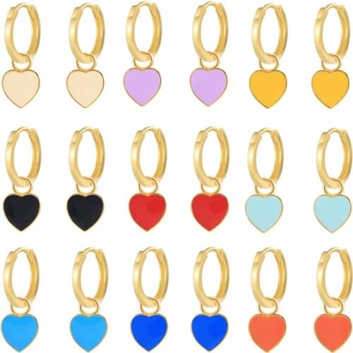 BOKAO Earrings 2021 Trend Pendientes Plata 925 Big Love Enamel Drop Earrings Piercing Aretes Woman Jewelry Bijoux Femme Серьги