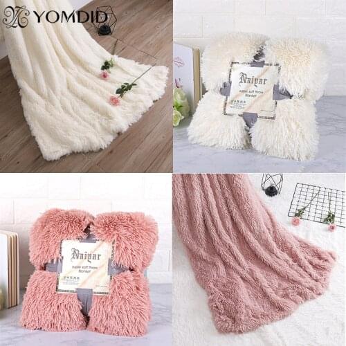 YOMDID Super Soft Thick Blanket Elegant Cozy Fluffy Throw Blanket Bed Sofa Bedspread Long Shaggy Soft Winter Warm Bedding Sheet