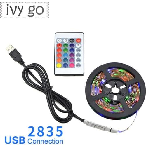 LED Lights Strips USB Infrared Control RGB SMD2835 DC5V 0.5M 1M 2M 3M 4M 5M Flexible Lamp Tape Diode TV Background Lighting