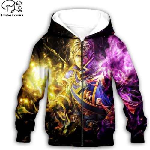 World of Warcraft WOW 3d printed Hoodies boy for girl Sweatshirt funny Cartoon Tracksuit zip Hoodies/pants/t shirt kids style-3