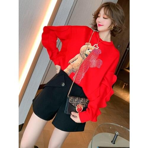 High waist, slim, fashionable, oblique pockets, A-line wide-leg shorts, womens 2020 autumn new