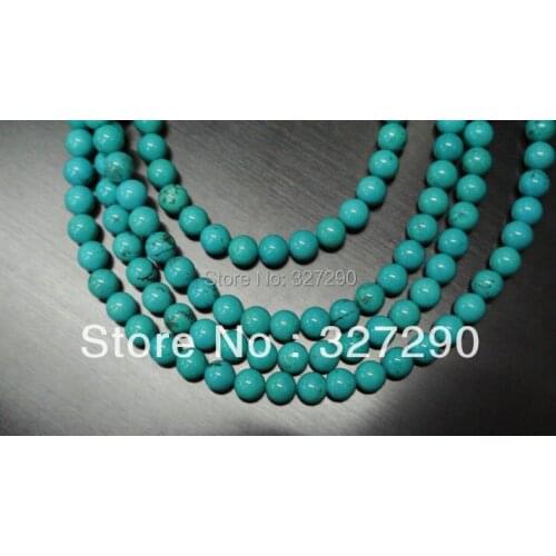 High Quality Chinese Natural Howlite Round Beads 6~12mm Fashion Blue Strand Beads 5PC/lot Free shipping
