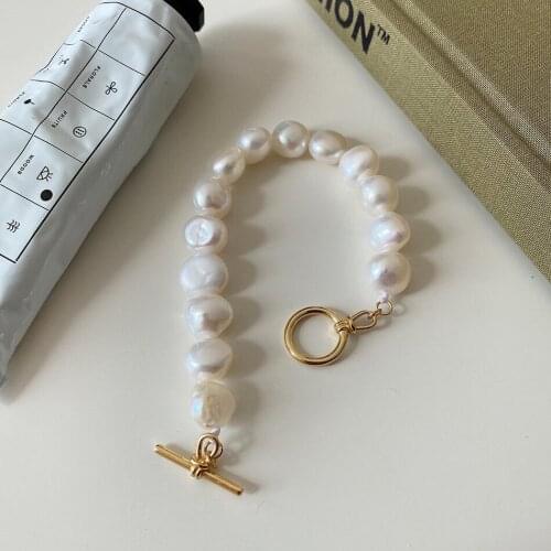 925 sterling silver bracelet temperament Baroque pearl Moonstone tourmaline garnet double bracelet sweet woman girl hand jewel