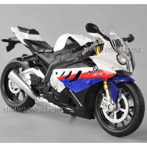 1:12 Scale Diecast Metal Motorcycle Model Toys S1000RR Sport Bike Replica Wtih Sound & Light