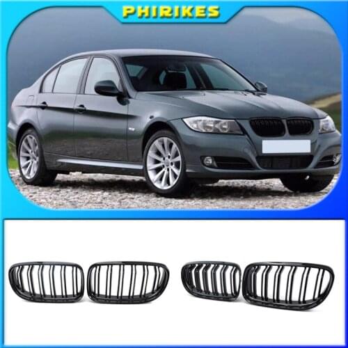 1 Pair Car Front Grille Gloss Black Inlet Grille for BMW E90 LCI 3-Series Sedan/Wagon 2009 - 2011
