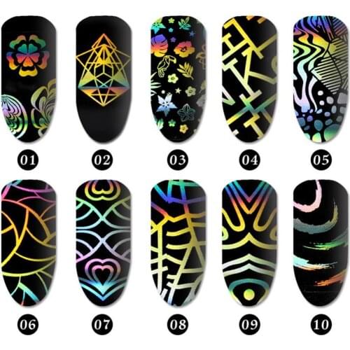 10 Pcs Nail Sticker Fluorescent Color Nail Art Stickers Fingernail Decals Manicure Salon Accessory