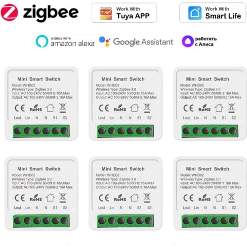 16A Zigbee 3.0 DIY Mini Switch For Tuya Smart Life Gateway Bridge Wireless Remote Control Automation Work With Alexa Google Home