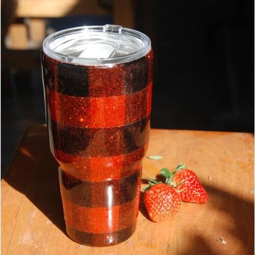 25pcs Lot Epoxy Handmade Red Buffalo Plaid Tumblers GA Warehouse 30oz Leopard Tumbler Sunflower Tumbler DOMIL1172