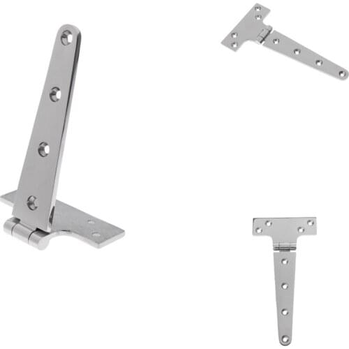 3 Pack Heavy Duty 316 Stainless Steel Strap T Hinge for Boat Yacht Kayak Shed Door Gate Marine Hardware - 8 x 3.9 x 0.2 inch