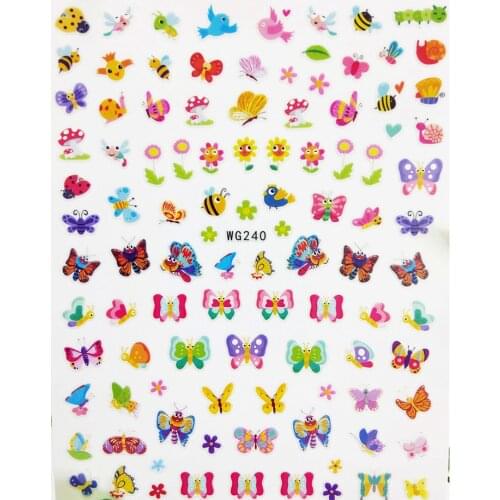 3D Nail stickers Lovely Butterfly Bee Sunflowers Sliders for Nails Art Decoraciones Foil Design All for Manicure Accessories