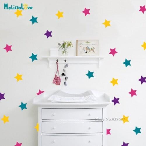 40pcs/set Little Confetti Stars Wall Stickers Home Decor Girls room Decoration Vinyl Wall Decals Removable Mural Wm-597
