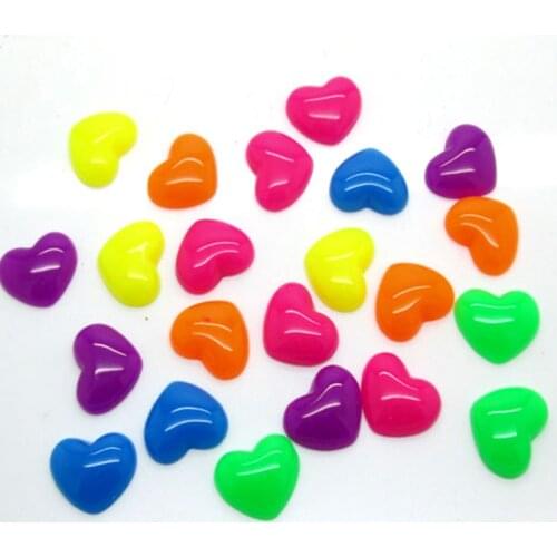 50Pcs Mixed Heart Resin Decoration Craft Flatback Cabochon Embellishments For Scrapbooking Kawaii Cute Diy Accessories