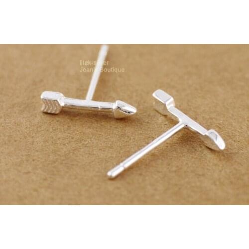 925 Sterling Silver Arrow Post Stud Earrings Men Women A1977