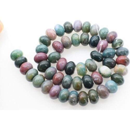 Loose beads india agate roundel green 10*8mm 38cm for DIY jewelry making FPPJ wholesale beads nature gemstone