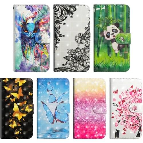 2021 3D Cartoon Animal Owl Butterfly Leather Flip Case For LG Q6 Q7 Q8 Q60 Q70 Stylo 4 5 X Power 2 3 K8 K10 K30 K40S K50 Wallet