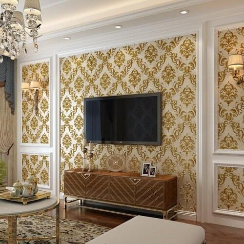 Floral European3d Wall Papers Home Decor Vitnage Non Woven Wallpaper Decorative For Bedroom Living Room Walls Contact Paper