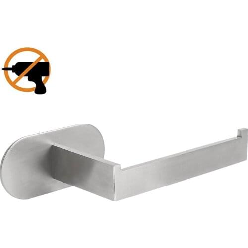 Leyden Toilet Paper Holder Brushed Stainless Steel Adhesive Silver Tissue Holder Roll Paper Holder Bathroom Accessories