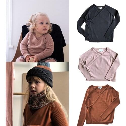 Kids T-Shirts 2021 New Autumn Mabli Brand Girls Sweater Boys Cute Long Sleeve Knit Baby Toddler Fashion Tops Outwear Clothes