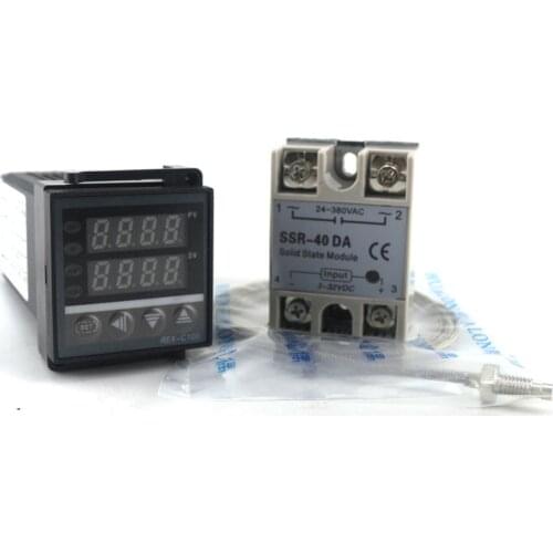 Dual PID Thermostat Regulator SSR Output Digital PID Temperature Controller REX-C100 0-400C Thermocouple K SSR 40A SSR-40A