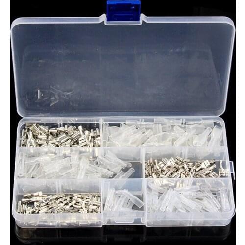 300Pcs Assorted Set 2.8/4.8/6.3mm Insulated Spade Crimp Terminal Electrical Wire Connectors Cold Press Terminal