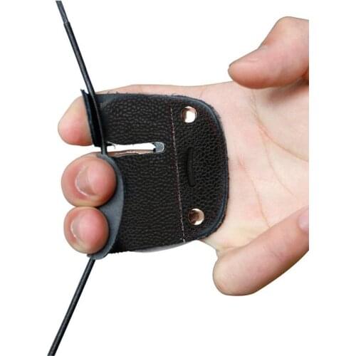 Man Made Leather Archery Finger Guard Protection Pad Glove Tab Shooting Shoot Gloves Arrow Bow Hunting Recurve Finger Protector