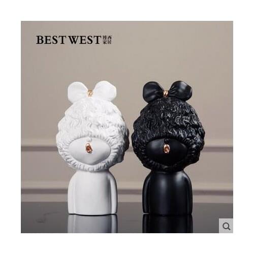 Creative resin Lolita girls figurine vintage baby statue home decor crafts room decoration objects ornament resin lady figurines