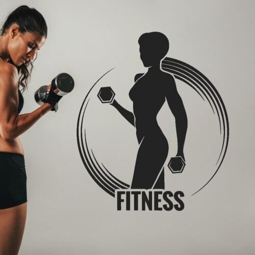 Strong Fit Working Lady Wall Sticker Decal Gym Sticker Gym Wall Decoration A00422