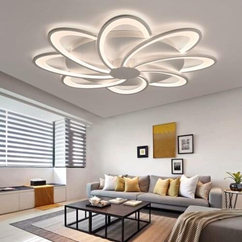White Acrylic Modern Chandelier Lights For Living Room Bedroom remote control Led indoor Lamp Home dimmable Lighting Fixtures de