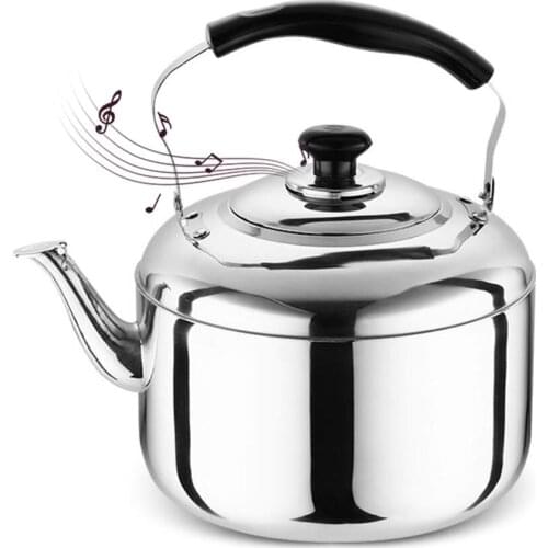 4/5L Silver Tea Kettle Tea Pot Stainless Steel Tea Infuser Filter Metal Coffee Pot Gas Stove Induction Cooker Tea Kettle Hotsale