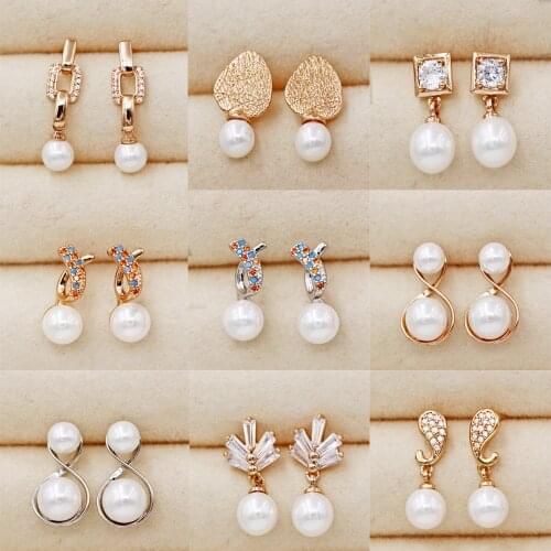 Trendy Round Stud Earrings for Women Gold plated Rainbow Earring Waterdrop Zircon Trendy Jewelry Party Wedding Anniversary Gift