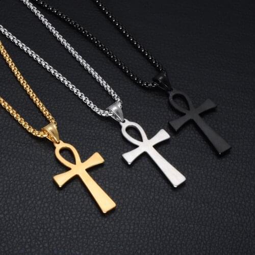 Fashion Men Cross Pendant Long Chain Necklace Party Club Jewelry Birthday Gift Male Jewelry Christian Crucifix Necklaces