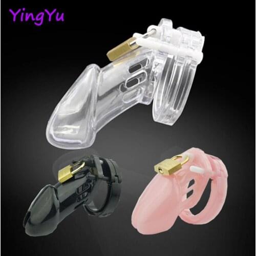 Male Chastity Device Cock Cage 5 Size Rings Brass Lock Locking Number Tags Penis Ring Bondage Belt Fetish Adult Sex Toys