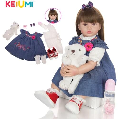 KEIUMI Soft Silicone Reborn Baby Dolls 24 Inch 60 CM Princess Bebe Toys More Choice Wholsale Rebron Dolls Gift To Child
