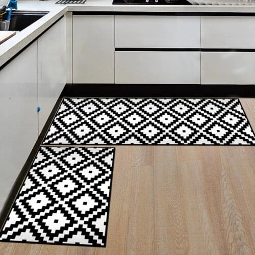 Geometric Kitchen Rug Anti-slip Doormat Absorbent Floor Mat for Living Room Carpet Bathroom Area Rugs Hallway Entrance Mat Tapis