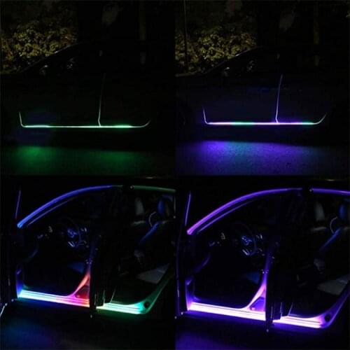New RGB Car Flexible LED Strip Decorative Atmosphere Lamp Car Side door atmosphere light Auto Neon Light Kit car Ambient light