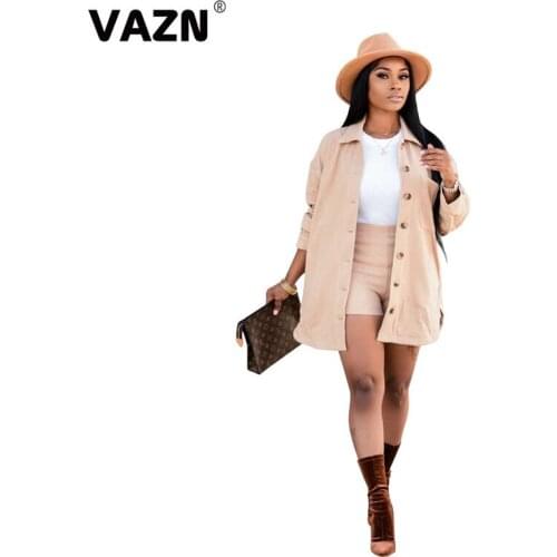 VAZN 2020 New Women Set Casual Tracksuit Full Sleeve Ruffles Blazers Pencil Pants Suit Two Piece Set Office Lady Outfits