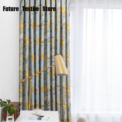 Factory Direct Selling Double-sided Opacity White Silk Shading Printed Cloth Thickened Full Shading Curtain Fabric