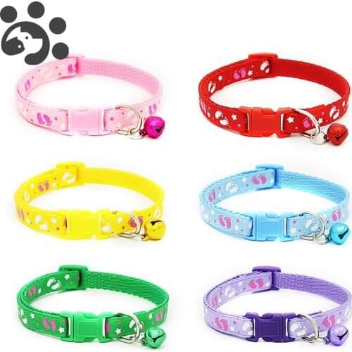 Collar for Dogs Cats Polyester with Bell Cute Cat Collar Quick Release Necklace in Dog Collars Harnesses Leads Chihuahua MP0073