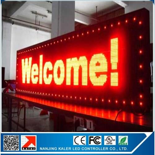 P10 Outdoor DIP / SMD 32X96dots 4scan Red 105x41x9cm Led Scrolling Text Signboard Display Screen