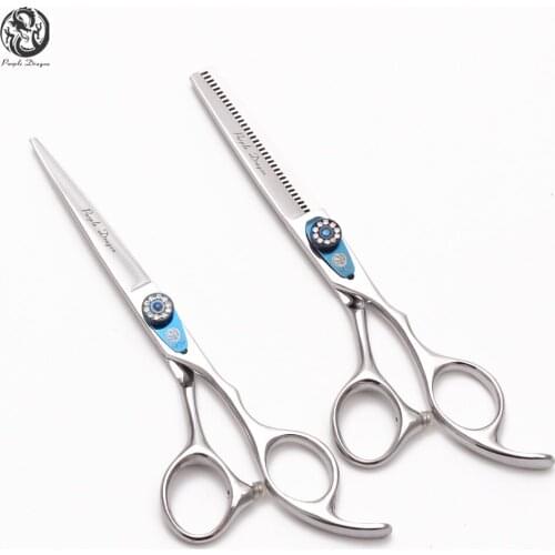 6" Purple Drgon Stylist Thinning Scissors Hair Cutting Shears Under Anti-Teeth Haircut Scissors Professional Hair Scissors Z1115
